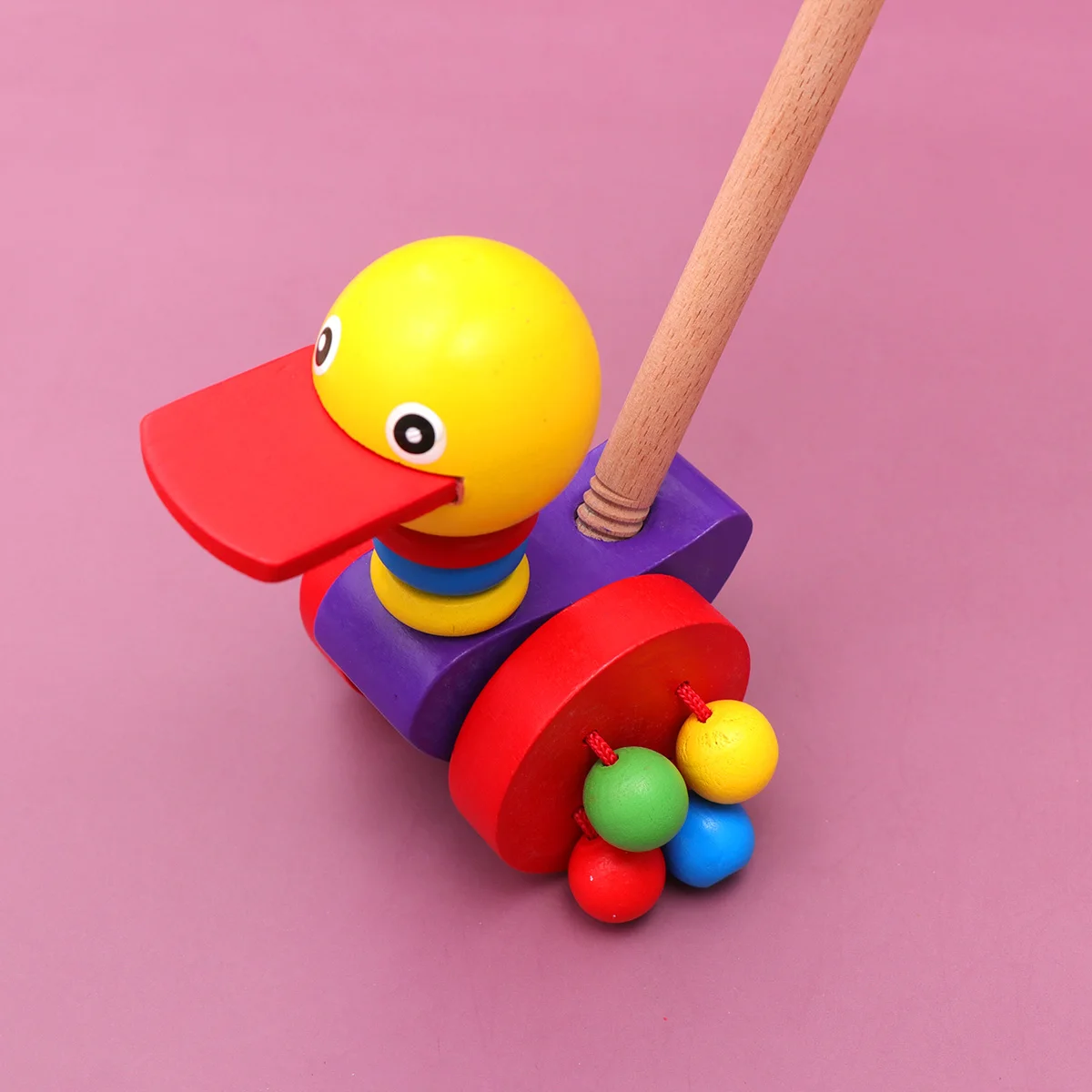 Carrello in legno per girello Carrello push pull per apprendimento precoce in stile animale dei cartoni animati per lo sviluppo delle abilità motorie del bambino Regalo divertente