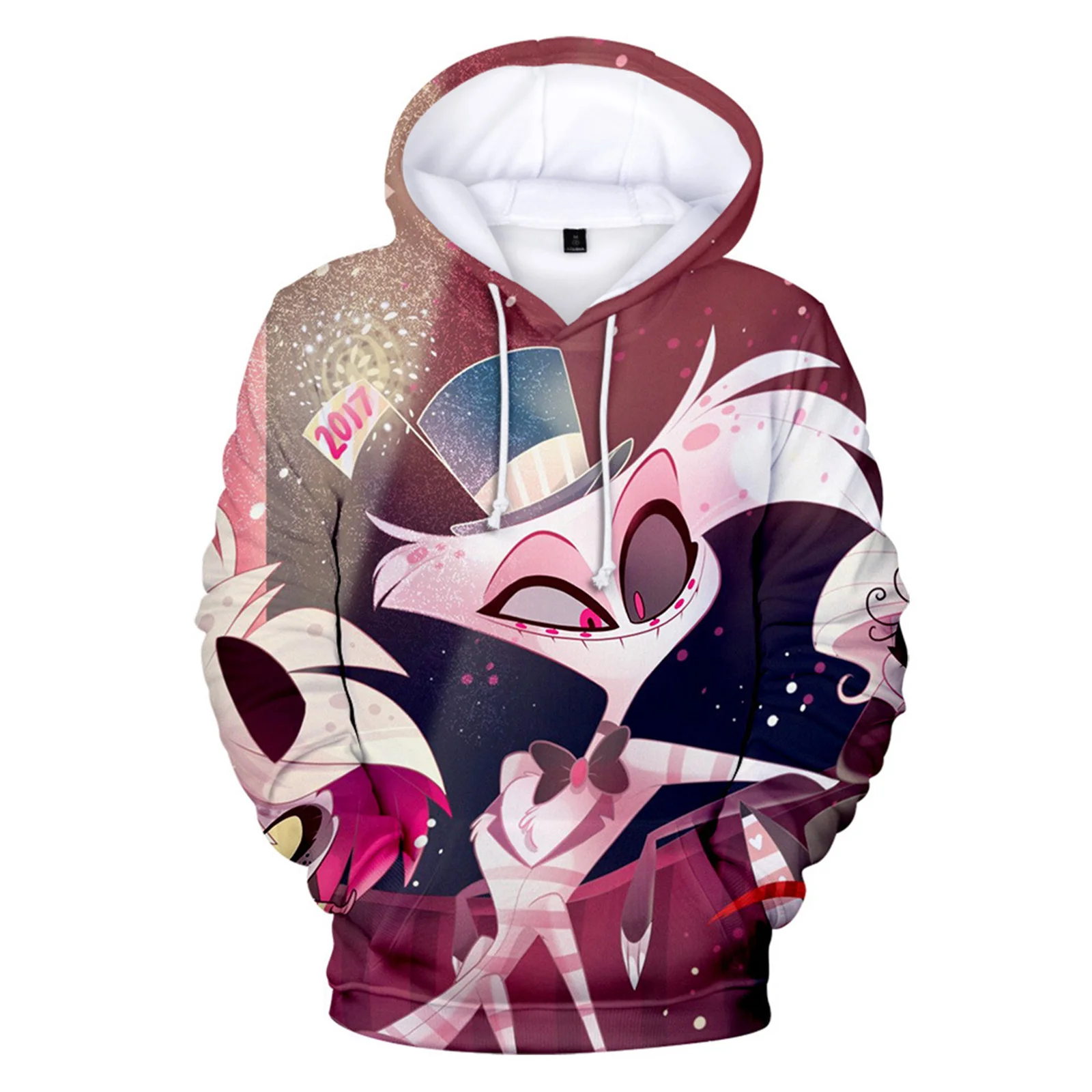 

Unisex Hazbin 3D Cosplay Hoodies Costume Angel Alastor Dust Jacket Sweatshirt Coat Oversized Halloween Roleplay Daily Party