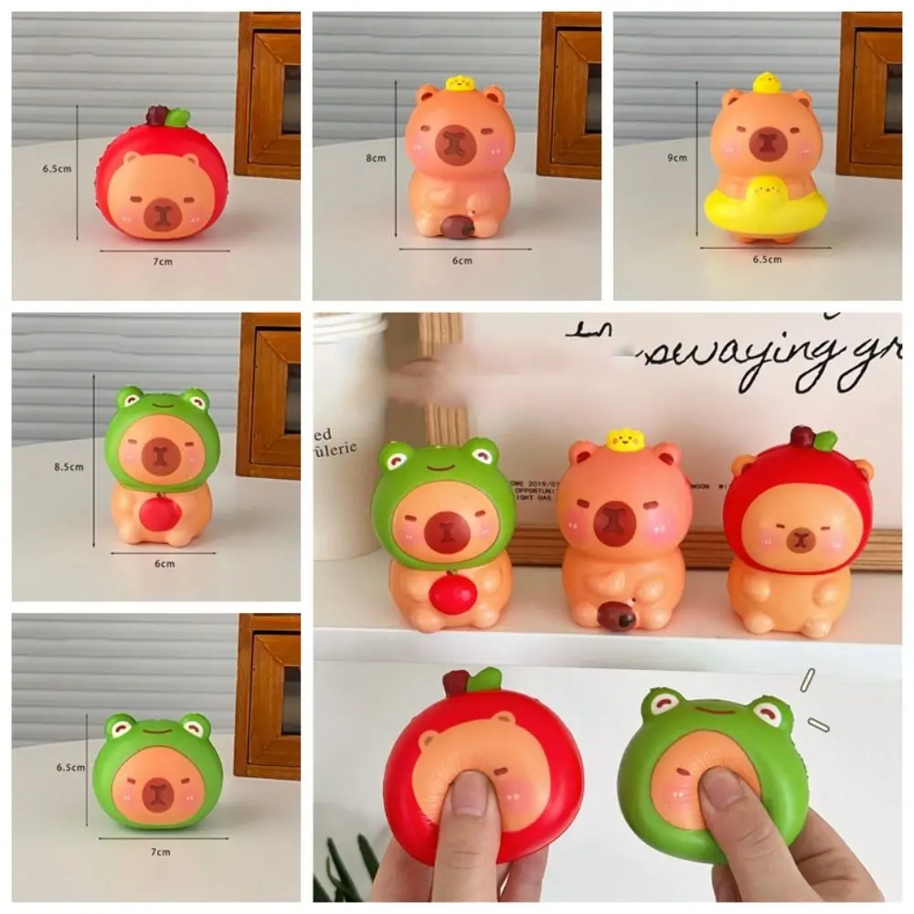 Miękka zabawka sensoryczna Capybara zabawka do ściskania powolne odbicie Fidget Toy Cartoon Fidget Toy PU 3D Pinch zabawka dekompresyjna śmieszne zabawki