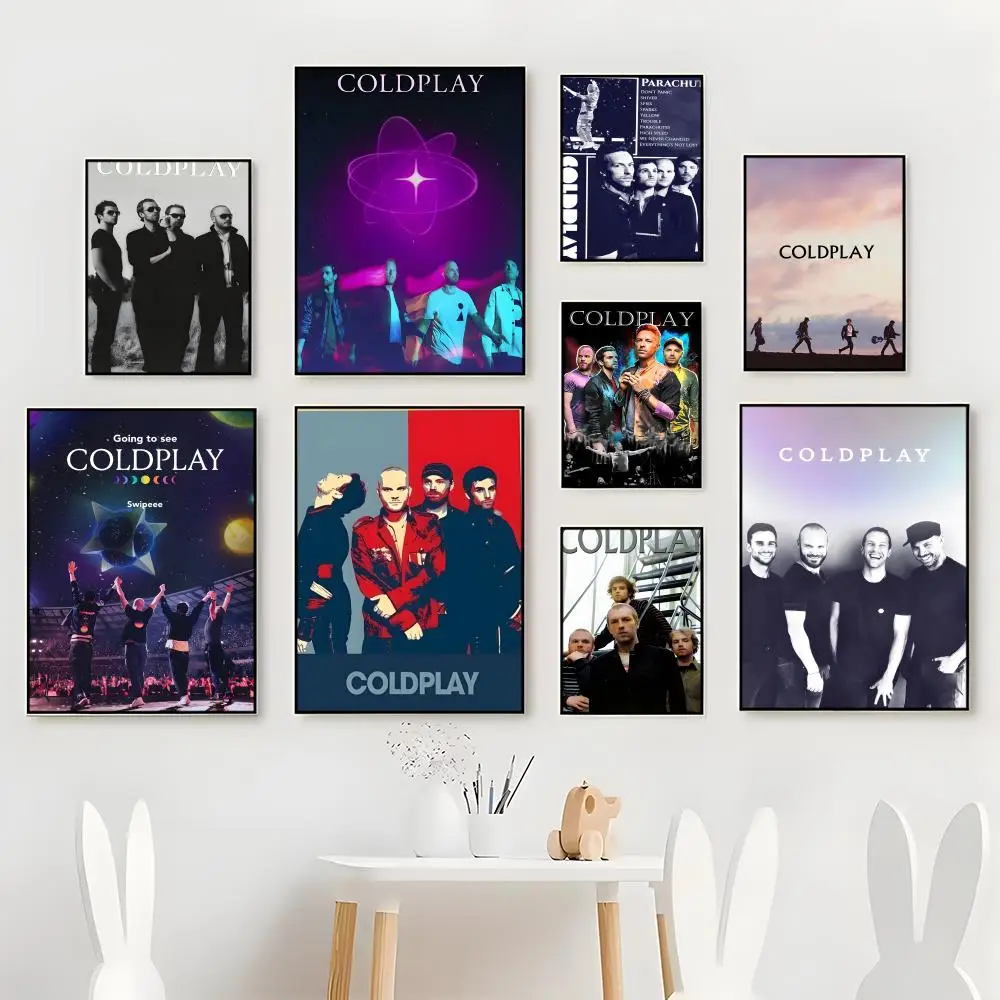 Cuadro Decorativo en Lienzo con Marco HD de Coldplay, Pintura Caligráfica, para Decoración de Dormitorio o Cafetería, o como Regalo