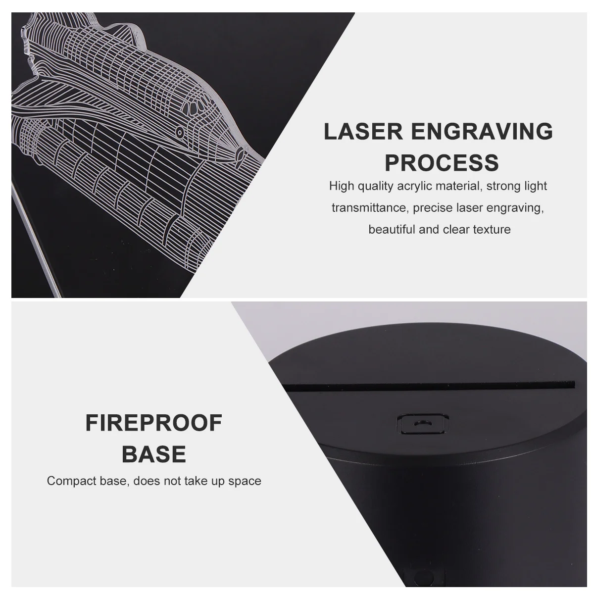 ثلاثية الأبعاد صاروخ الجدول مصباح قاعدة سوداء ملونة LED ضوء الليل التحكم باللمس السرير الديكور حفل زفاف هدية مصباح الليل #6