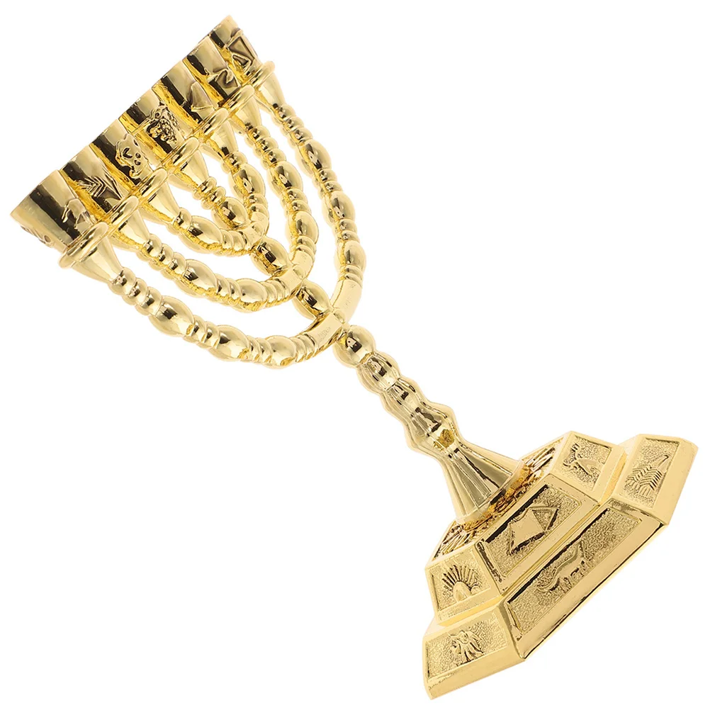 

7-Branch Zinc Alloy Menorah Holder Religious Jewish Candlestick for Home Wedding Party Decoration Metal Stand