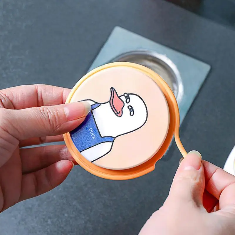 อ่างล้างจานท่อระบายน้ํา Anti-Clogging ห้องน้ําท่อระบายน้ํา Reusable การ์ตูนตลกสัตว์รูปแบบ SINK Drainer สําหรับ Home Dorm