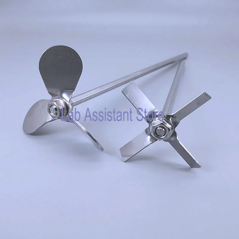 1 zestaw 40 mm-120 mm 45 °   Łopatka mieszająca ze stali nierdzewnej z trzema liśćmi/krzyżowanymi liśćmi do sprzętu laboratoryjnego — zdjęcie produktu 4