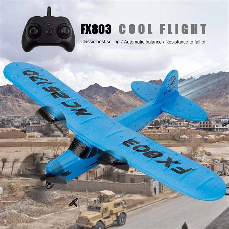 RC Planes Piper Cub J-3 Model 2.4Ghz High-tech Remote Control Outdoor Kids Toys Airplane Glider Aircraft Adults Boys Gifts FX803