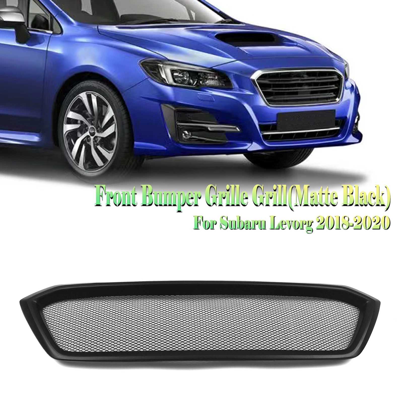 For SUBARU Levorg 2018-2020 Only Front Grille Racing Grill Real Carbon Fiber/Fiberglass Upper Bumper Hood Mesh Grid