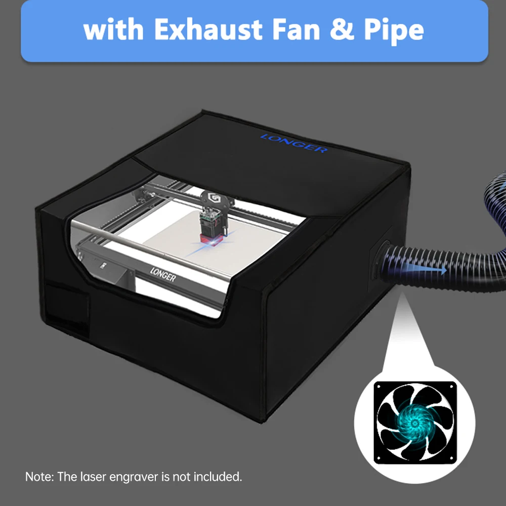 Penutup pelindung lebih panjang, penutup pengukir Laser dengan ventilasi pelindung mata tahan api tahan debu pengurang kebisingan pemotong Laser