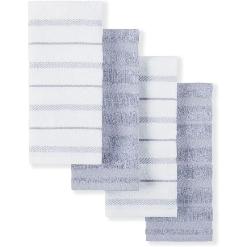 Kitchen Towel 4-Pack Set, Lavender Cream/White, 16