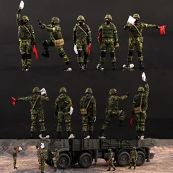 1:72 Scale 5Pcs Soldiers Action Figure Model Russian Armored Vehicle Commander Doll Toys DIY Scene Accessory Display Collection