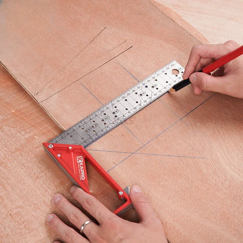 High Precision 90° Square Ruler Measure Tools Stainless Steel 25-40mm Thickened Ruler Body Multifunctional Square Carpentry Tool