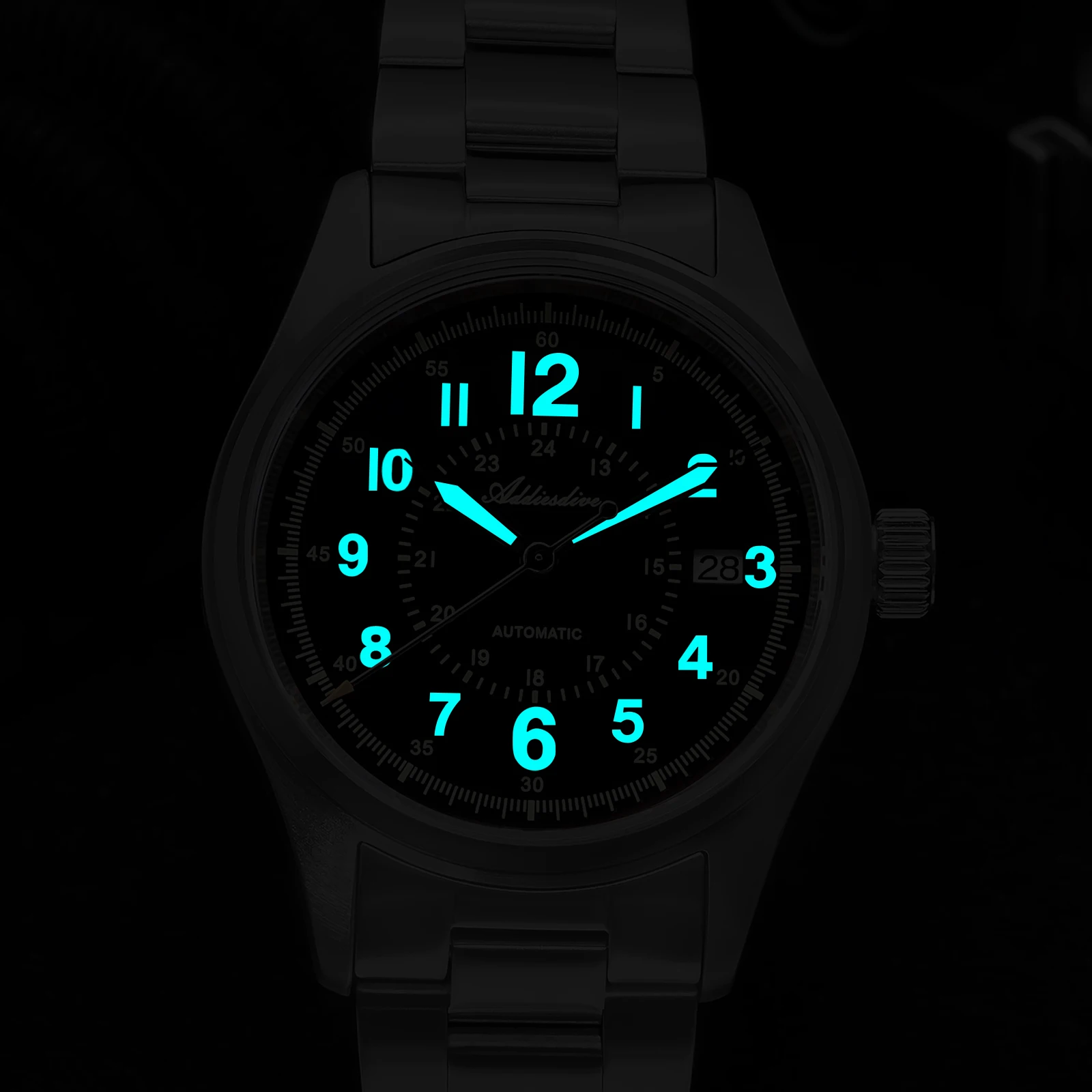 ADDIESDIVE Orologi automatici da uomo NH35 Vetro zaffiro Orologio da polso in acciaio con rivestimento AR BGW9 Orologio da uomo impermeabile luminoso