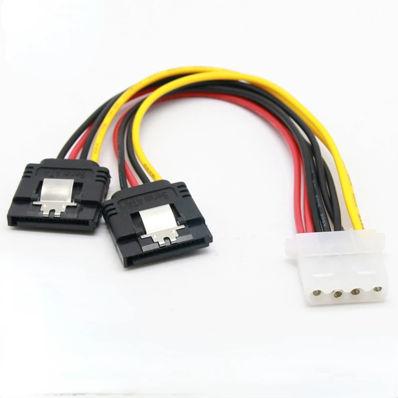 1x IDE 4 Pin Molex Male Power To 2x IDE 4 Pin Female Y Splitter Extension Adapter Connector Cable 22cm