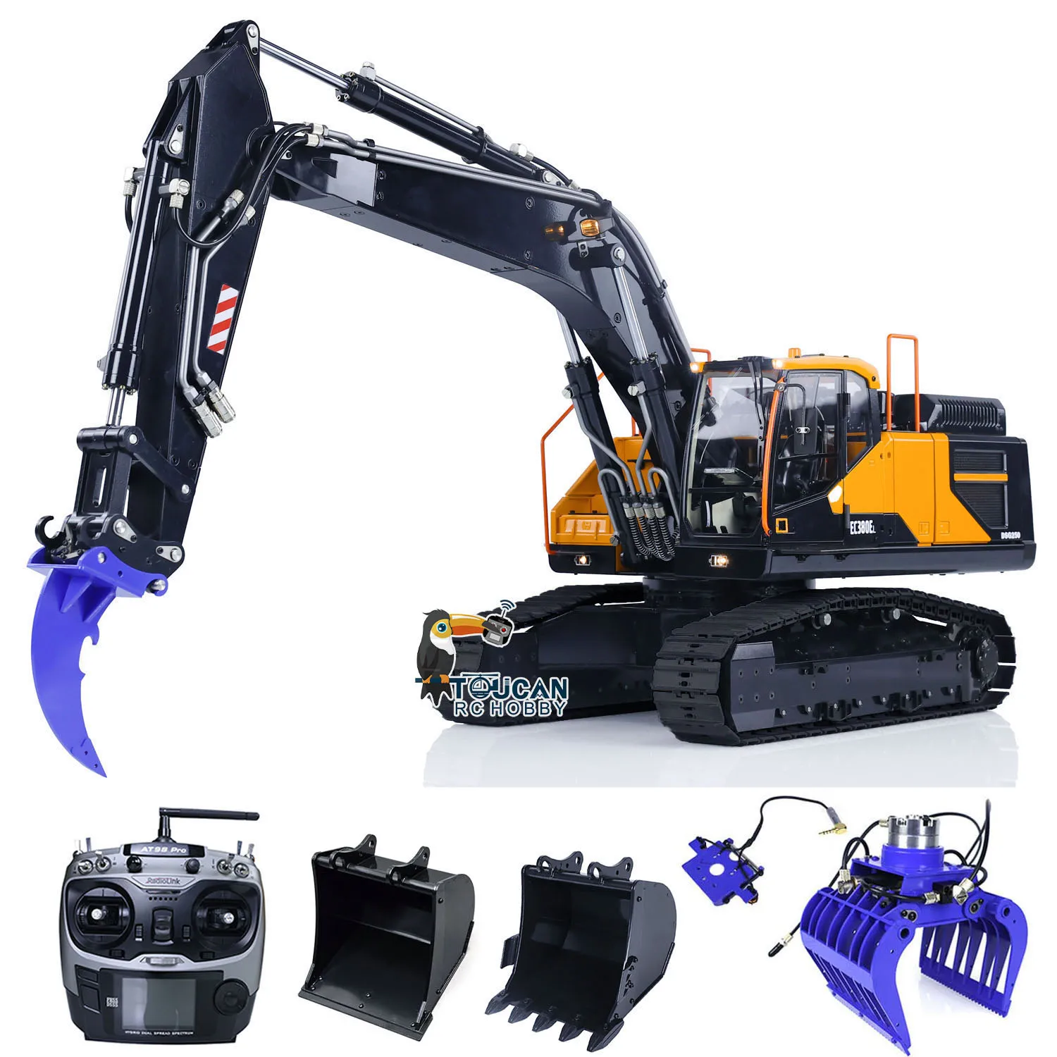 In Stock 1/14 Hydraulic Radio Control Excavator EC380 Metal RC Construction Trucks Finished Digger Cars Vehicle Toy for Boys