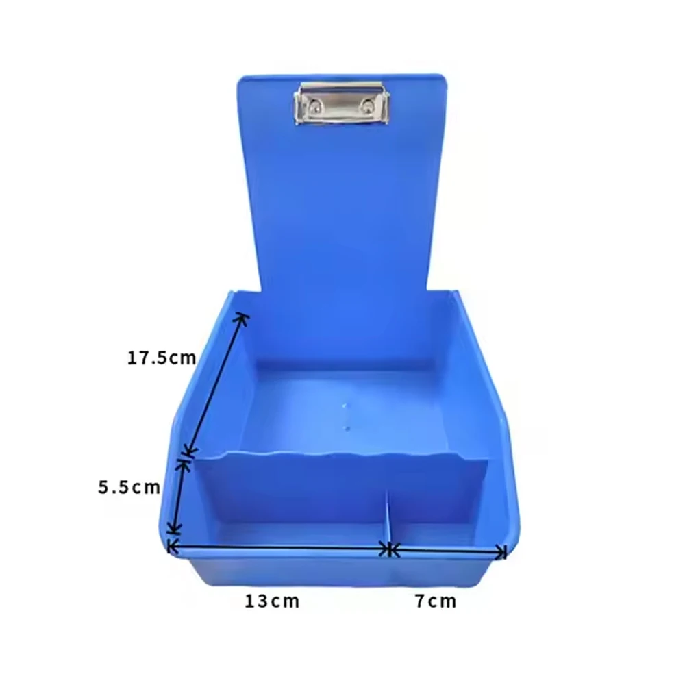 5pcs Extra Big Dental Lab Divider Work Pans Colorful Plastic Models Transfer Box With Metal Clips