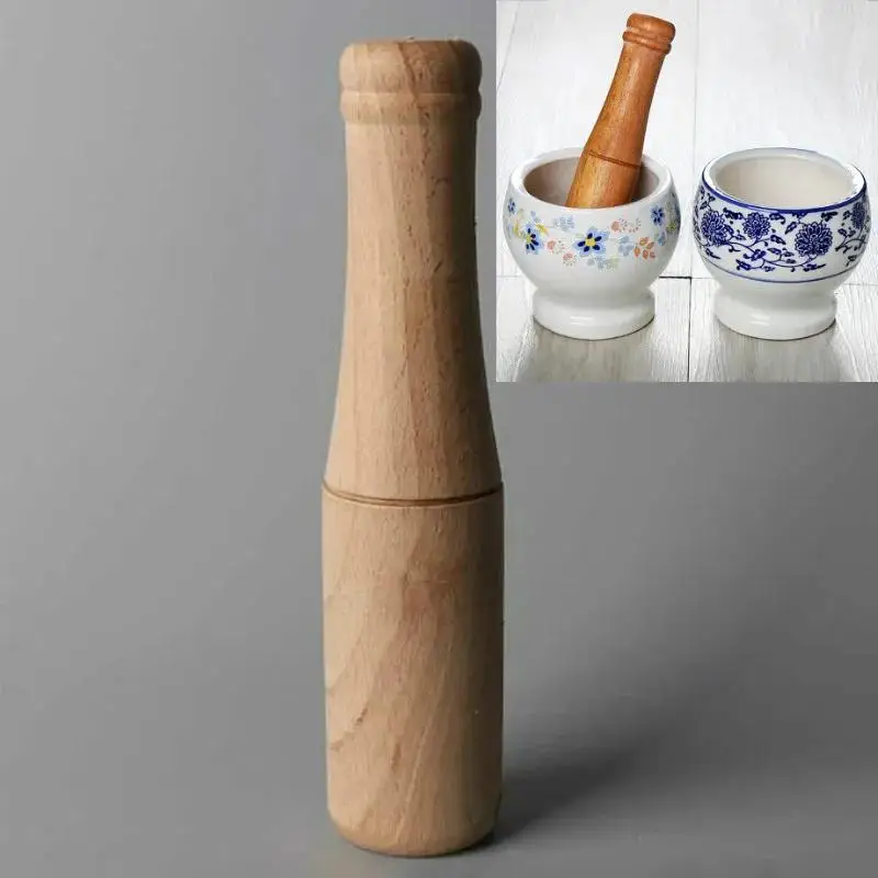 Useful Kitchen Handheld Seasoning Mills Tool Suit Makeable Food Supplies Household Mortar Pestle Tools Set Wooden Garlic Tool