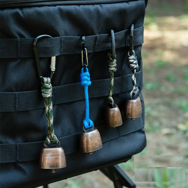 (1 Stück) Outdoor-Wandern, Camping, Gusseisen, Bärenglocke, Bärenlöser, Schlüsselanhänger, laute Kuhglocke – Detail 4
