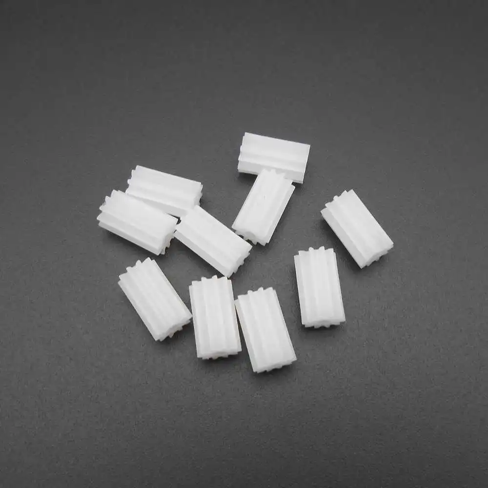 102A 0.5M Long Spur Gear Modulus 0.5 10 Tooth Plastic Gear Motor Fitting Toy Accessories 10pcs/lot 102AL White