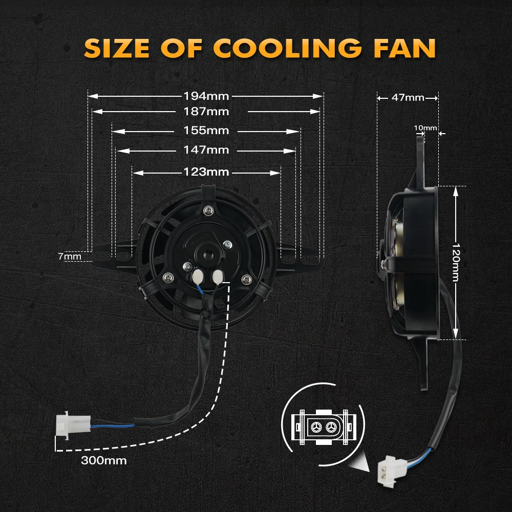 NICECNC For Suzuki DR-Z 400 DRZ400E DRZ400S DRZ400SM RM 125 RM 250 RMZ250 RMZ450 Motorcycle 12V Electric Radiator Cooling Fan - Image 4
