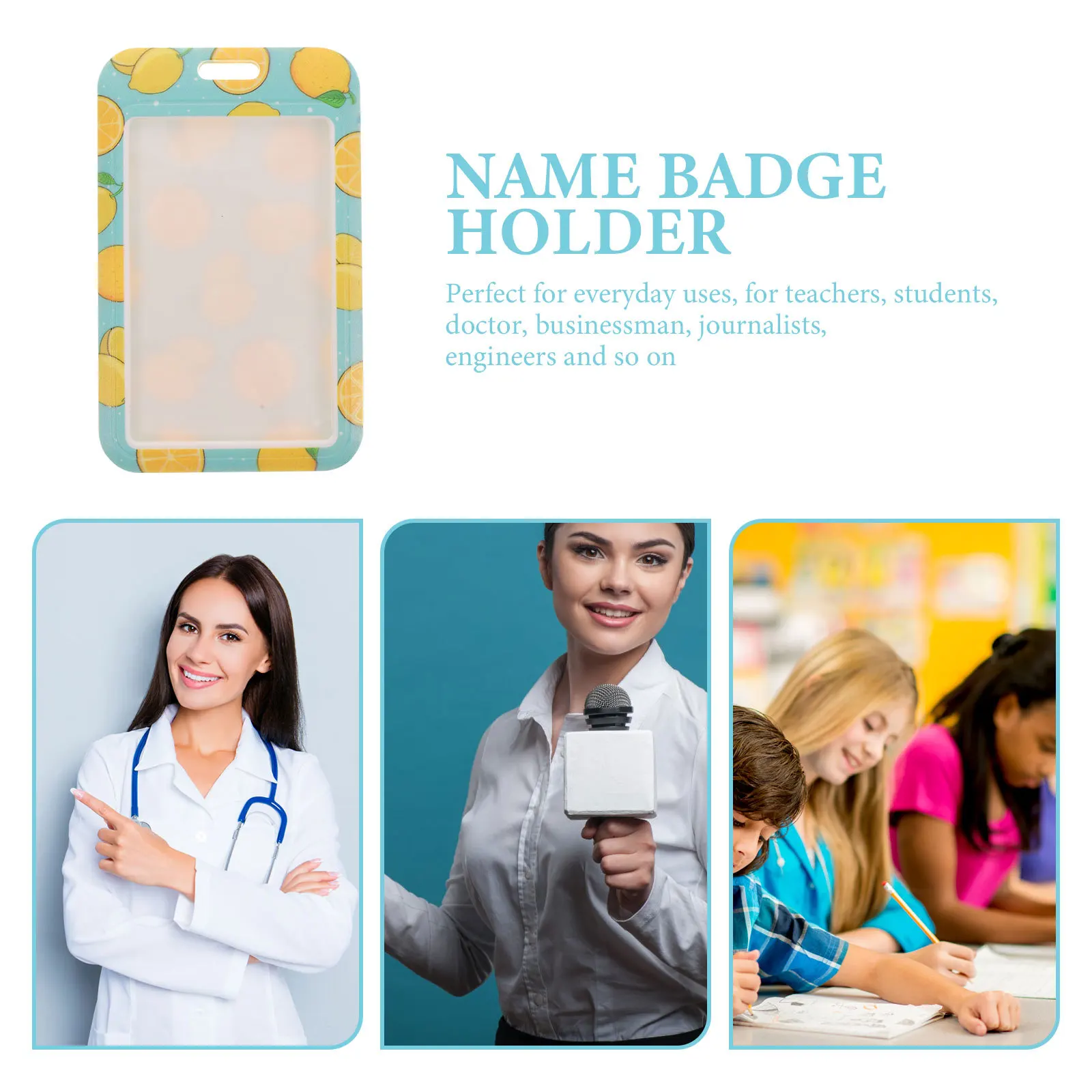 

Id Badge Holder With Lanyard Detachable Name Tag Holder For Teachers Students Nurses School Office Use Fruit Pattern Card