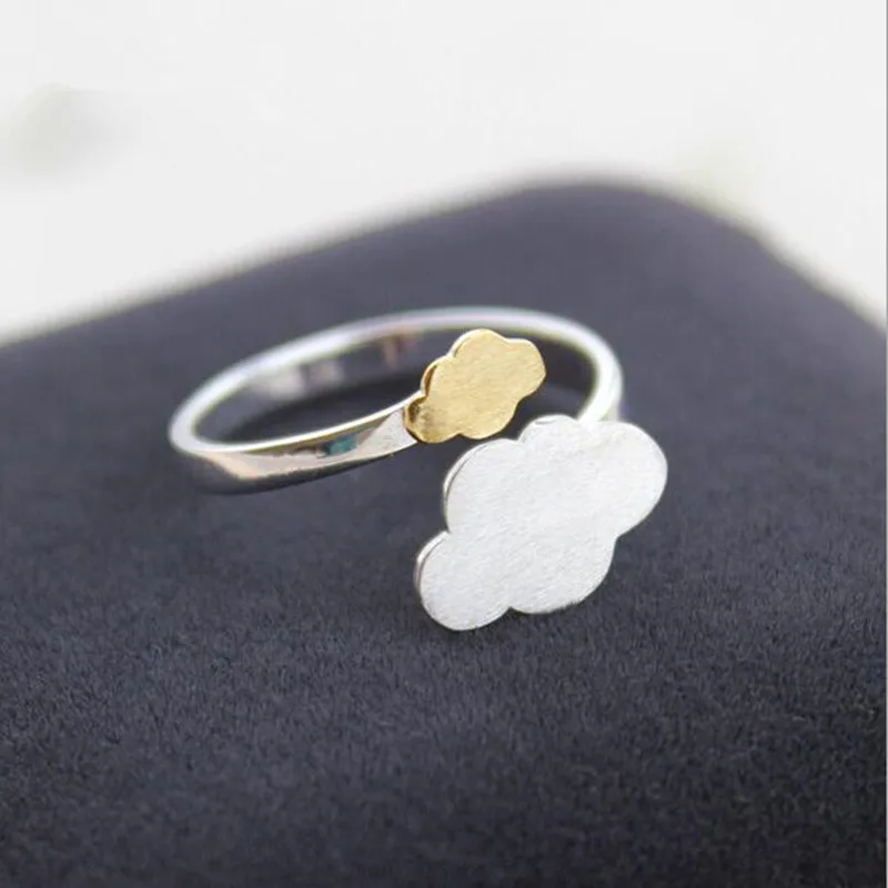 Temperament Personality 925 Sterling Silver Jewelry Brushed Clouds Of Female Models Opening Rings R079
