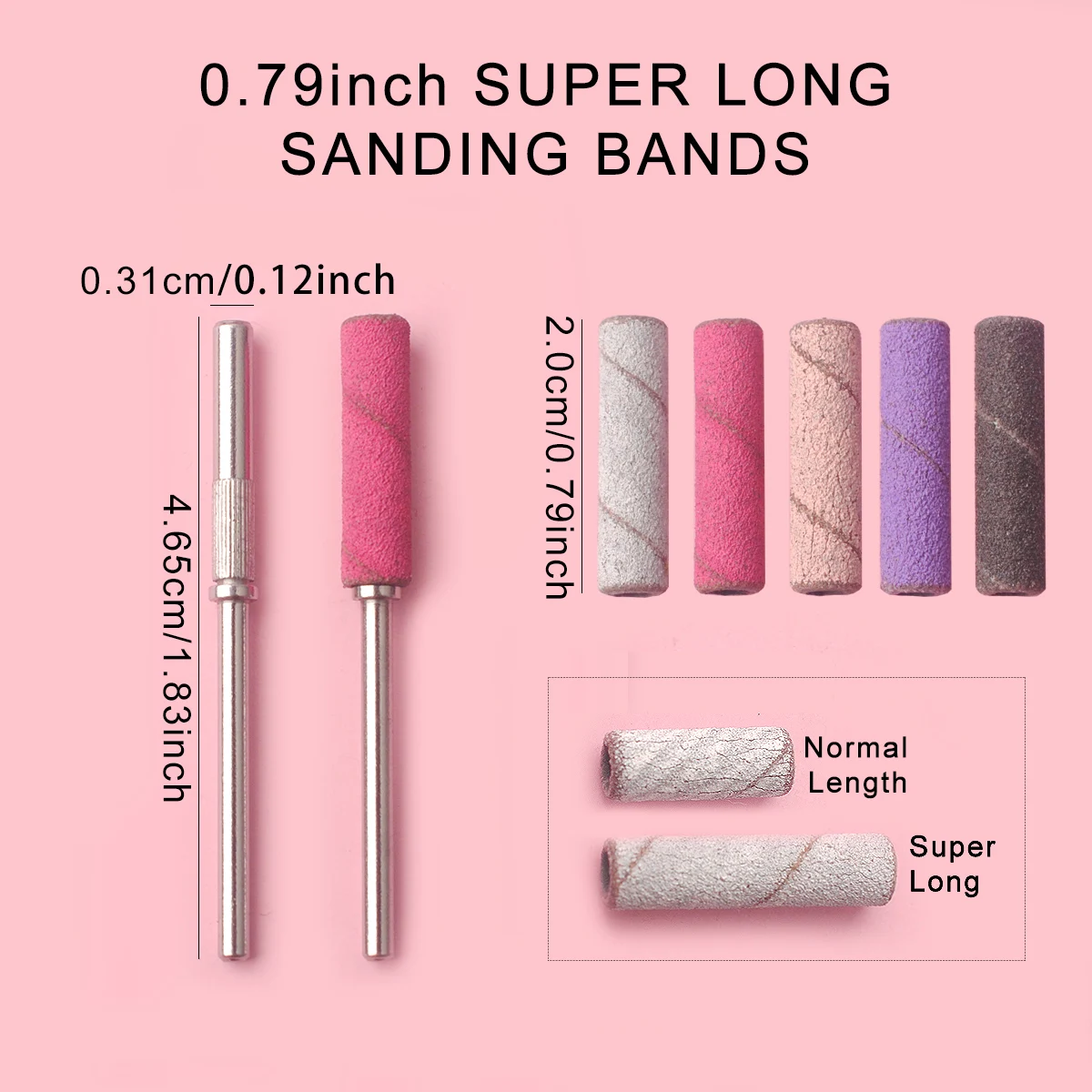 20mm long sanding bands,Nail Art Grinding Sanding Bands with bit Nail Art Removal Sand Bands Nail Grinding Tool #120/#150/#240