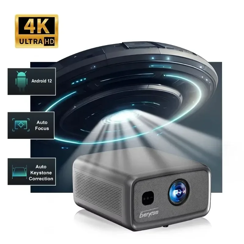 Real 1800 ANSI Smart Projector 4k Android 12 Everycom Cubelite Proyector 4k Video Projector LED Beamer LCD 1080P 4k Projector