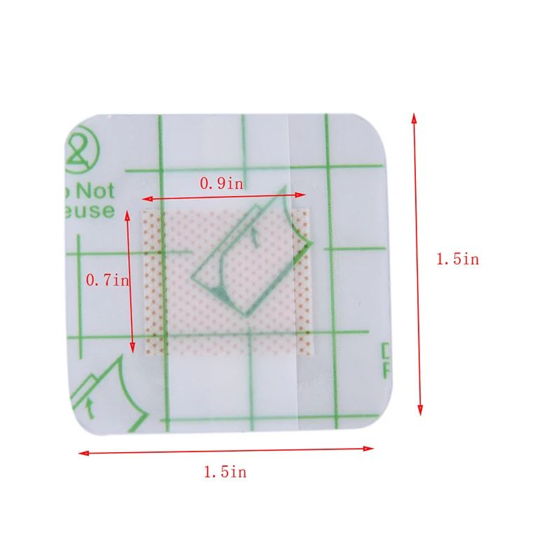 10pcs 일회용 의료 접착제 상처 드레싱 부직포 통기성 수술용 멸균 거즈 상처 관리 드레싱 패드 1.5inX1.5in