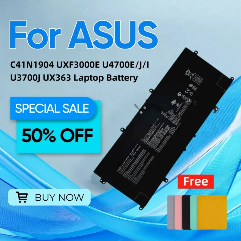 

For Asus C41N1904 UXF3000E U4700E/J/I U3700J UX363 Laptop Battery Give Away A Mouse Pad