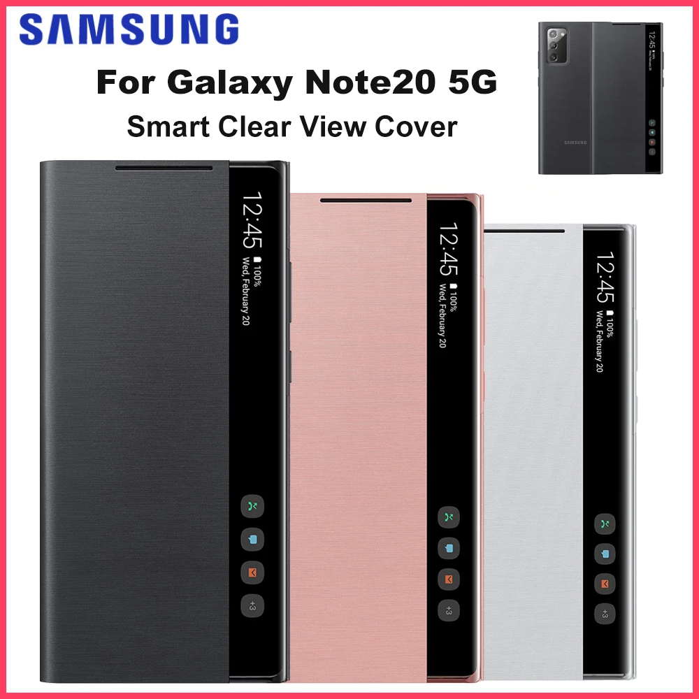 For Samsung Galaxy Note20 5G Smart Clear View Cover Clamshell Smart Sleep Case Protective Case