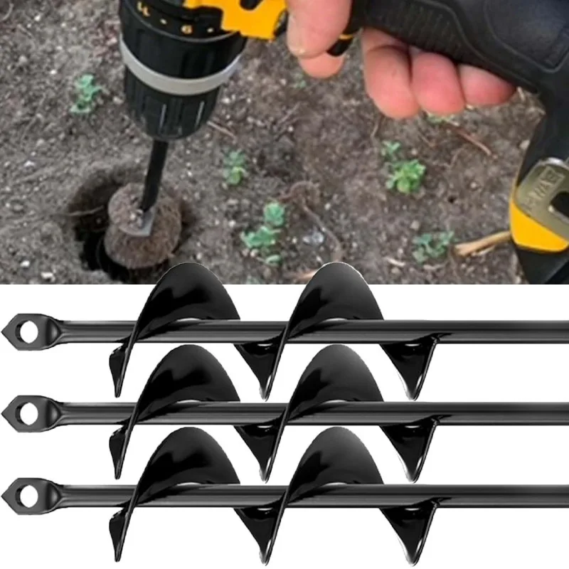 

4/5cm Garden Auger Spiral Drill Bit Spiral Hole Digger Ground Drill Earth Accessories Seed Planting Flower Planter Planting Tool