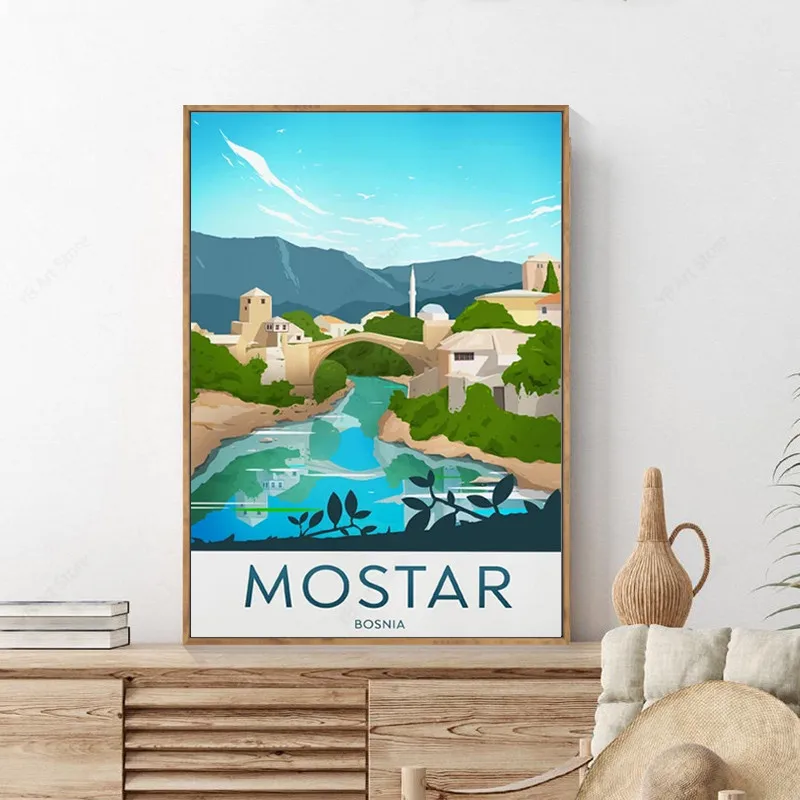 ملصق مدينة السفر ، المناظر الطبيعية السياحية ، قماش اللوحة ، جدار الفن ، صورة ديكور المنزل ، ساحل أمالفي ، اسكتلندا ، النمسا ، لندن #4