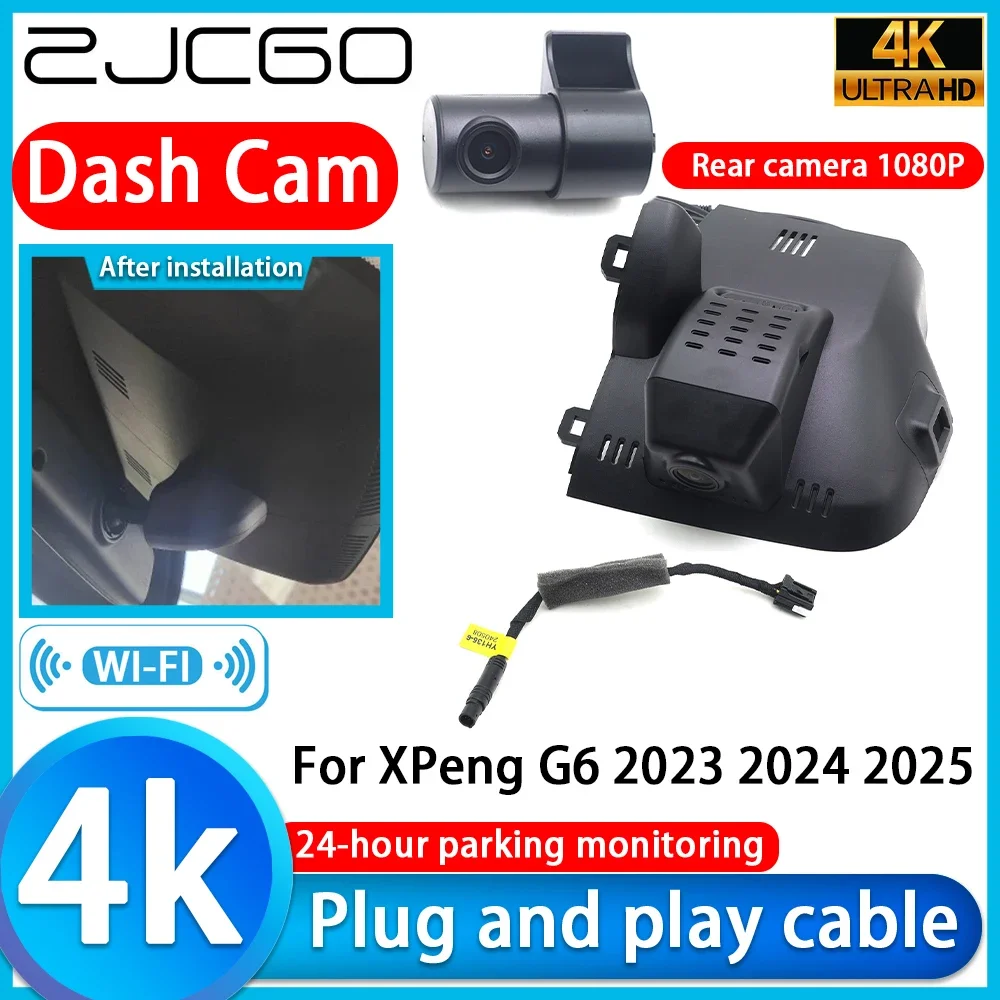 

ZJCGO Video Recorder 4K UHD Plug and Play Car DVR Dash Cam for XPeng G6 2023 2024 2025XPeng G6 2023 2024 2025