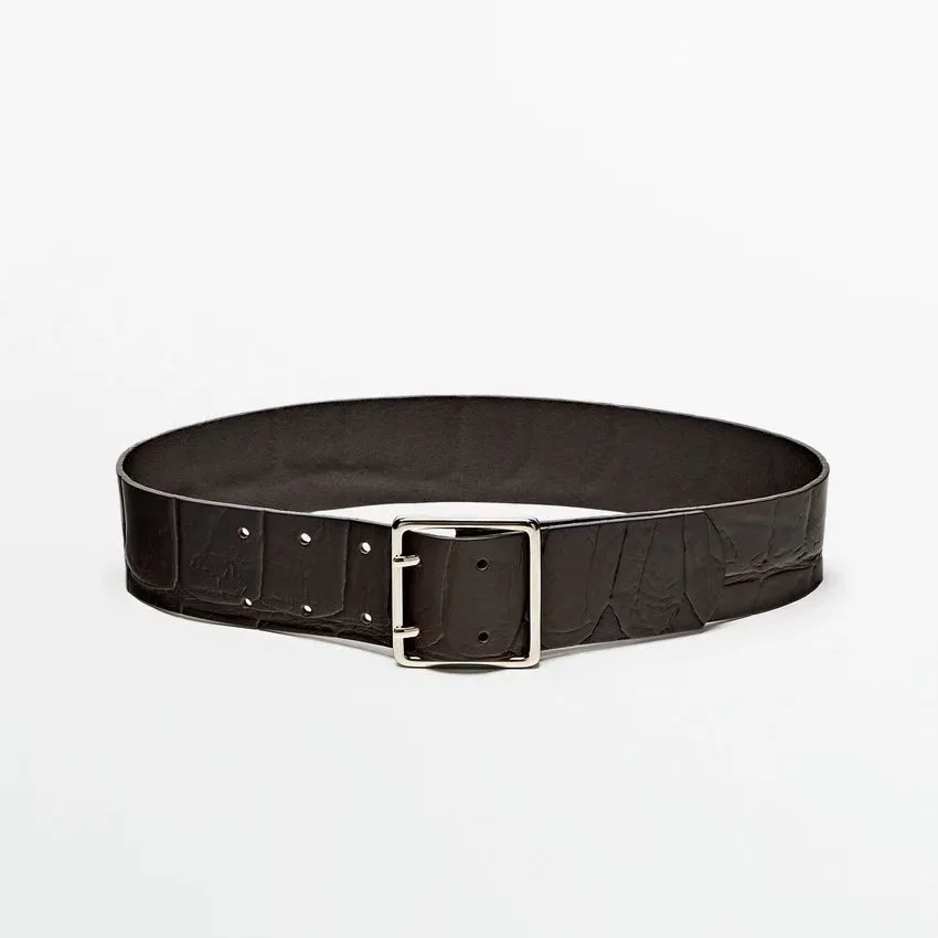 ジェニー-デイブ-2026-ミニマリストレザーベルト-多用途-レトロブラウン-牛革-エンボス加工-スクエアニードルバックル-レザー-幅5cm-ウエストバンド