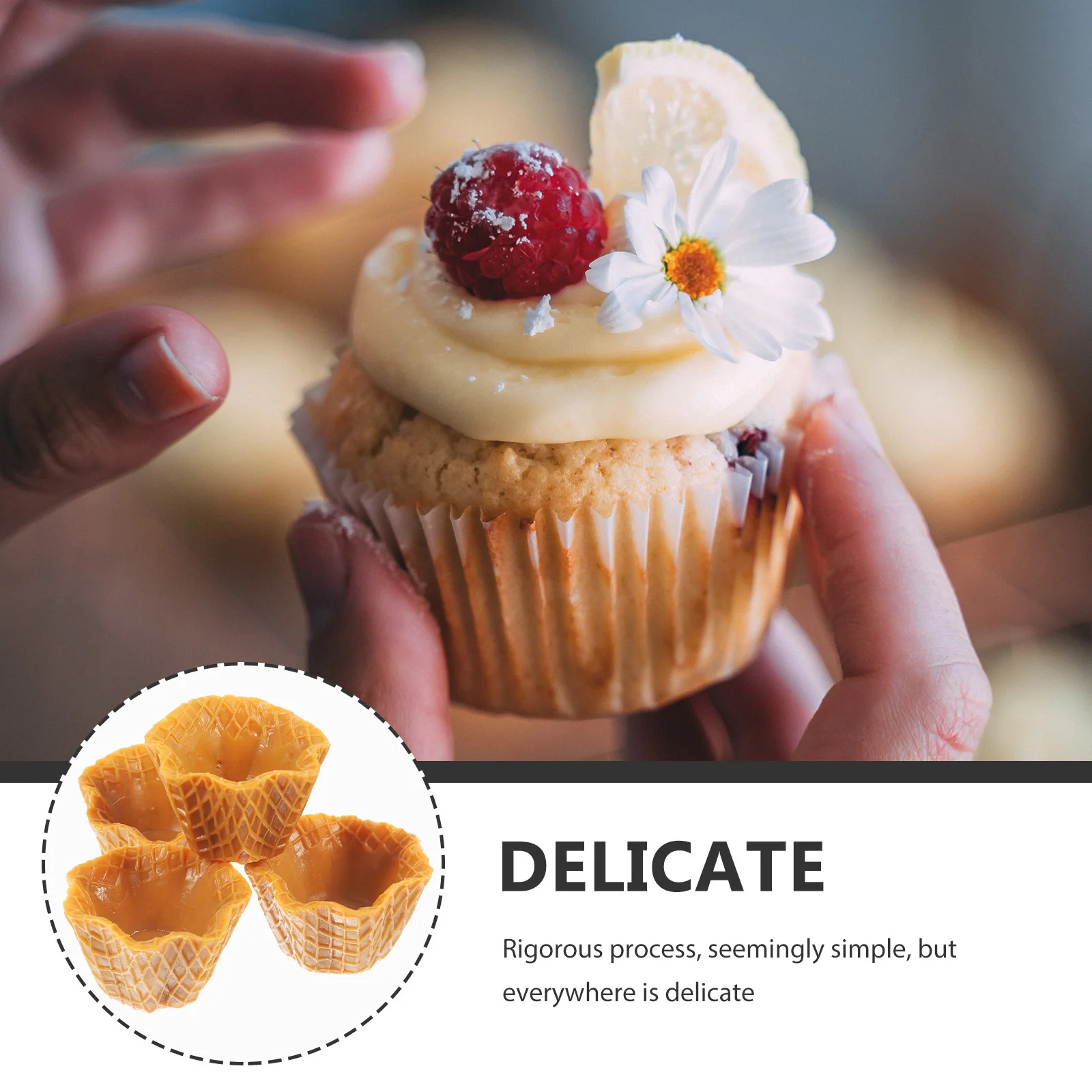 

4Pcs Lifelike Fake Cupcake Liners Realistic Decorative Props Simulation Cake Liner Photography Tabletop Decor Photography Prop