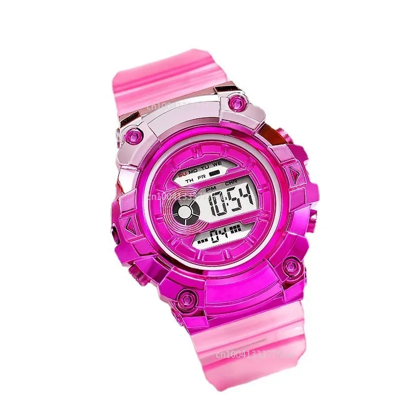 Reloj deportivo Digital para mujer, pulsera electrónica con degradado colorido, informal y luminoso, regalo para niña y niño