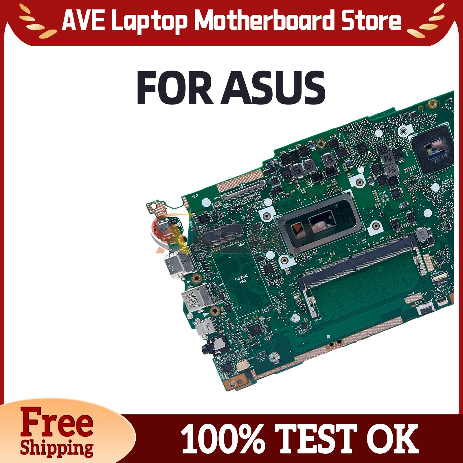 X513FA Motherboard For ASUS VivoBook X513F Laptop Mainboard I5 I7 10th Gen CPU Fully Tested