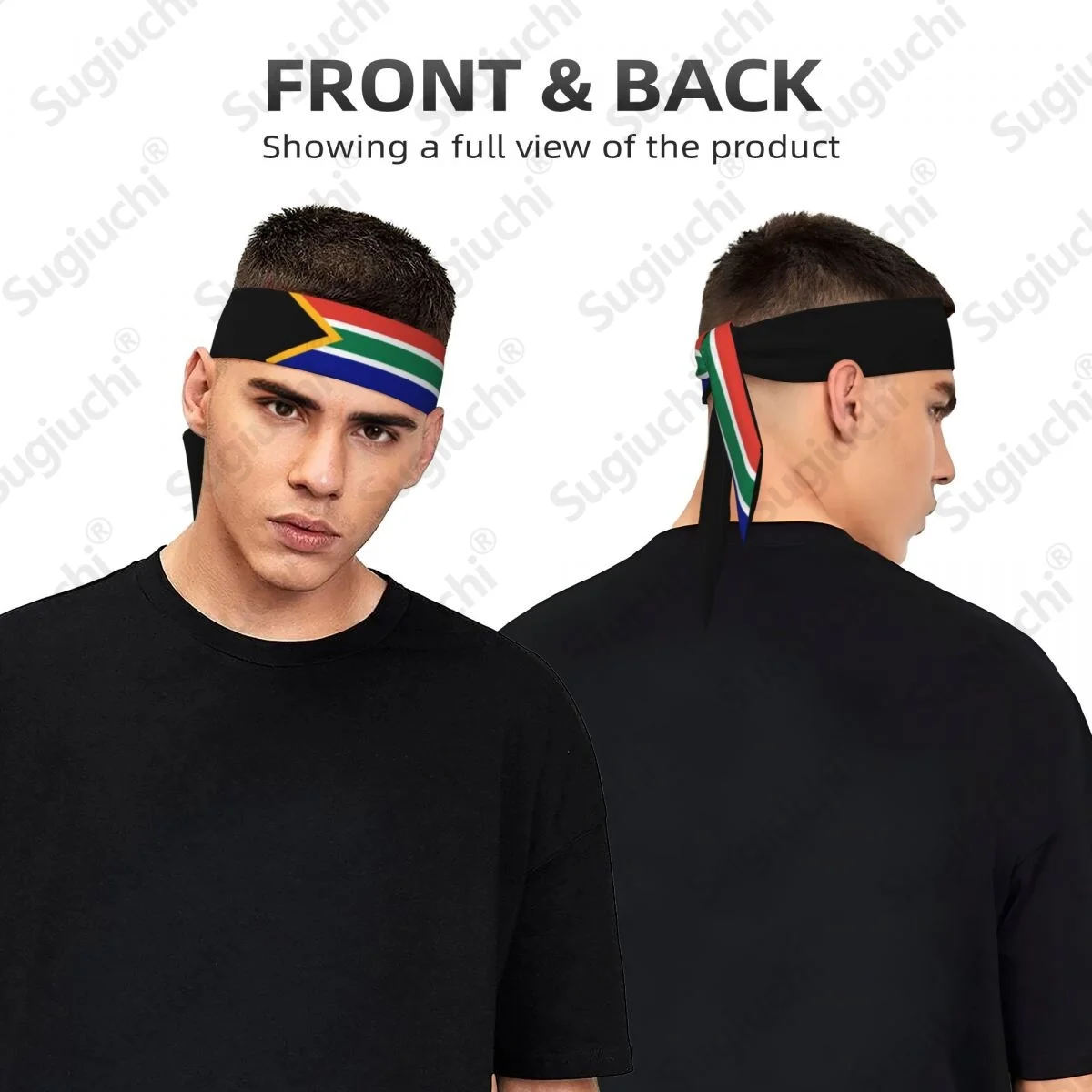 

2026 South Africa Tie Headband for Men Women Adjustable Sports Sweatband for Yoga Soccer Running Basketball Cycling