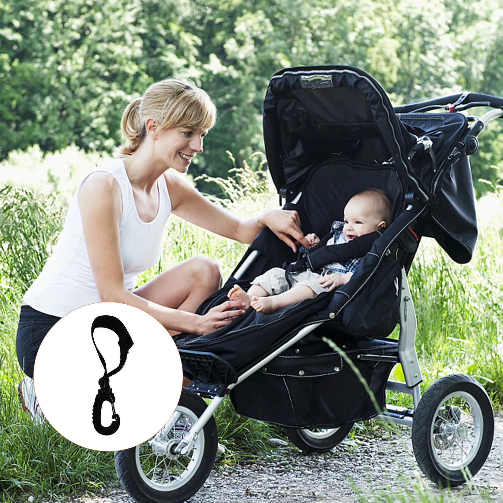 

4Pcs Rotatable Baby Stroller Hooks Heavy Duty Hanging Clips for Bags Diaper Wheelchair Stroller Organizers Bag Hooks
