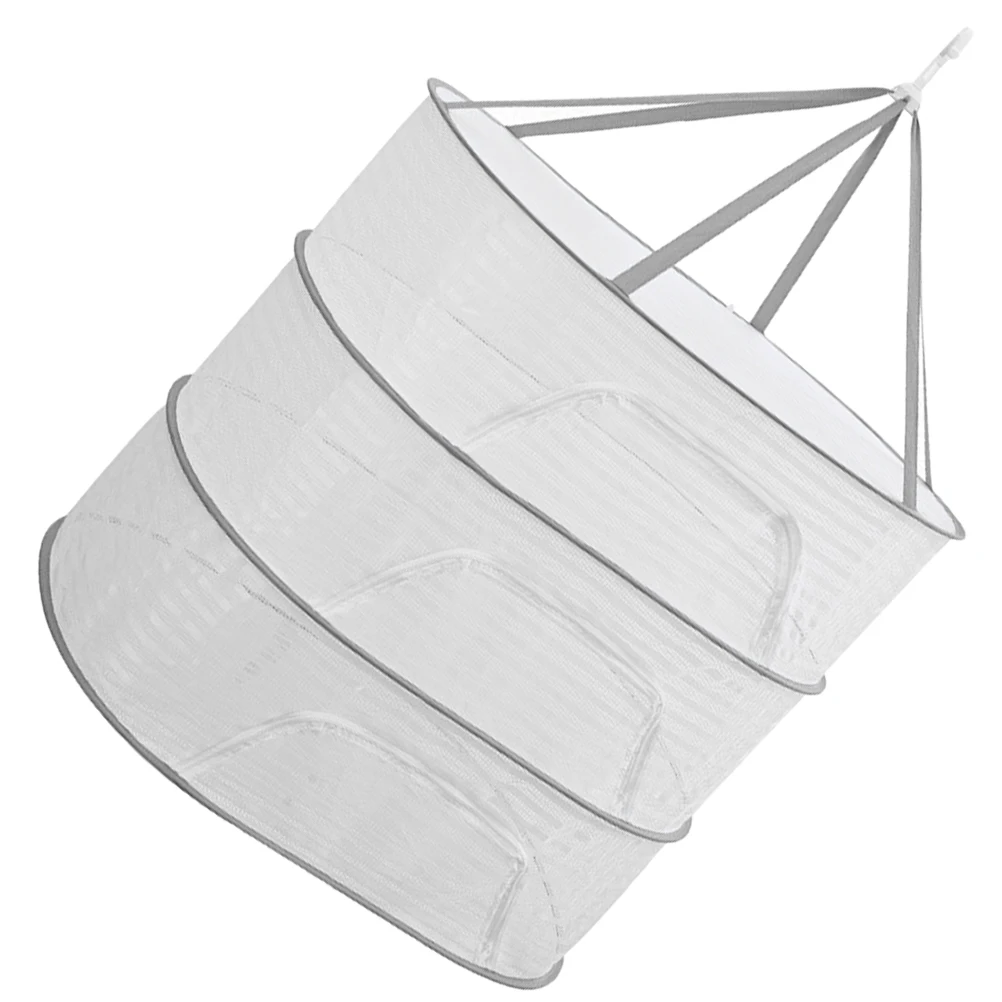

Collapsible Laundry Drying Rack Mesh Net Clothes Basket Hanging Wire Medium White 2 Layers Foldable Sock Hanger Vegetable Dryer