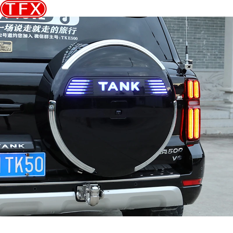 For Tank 500 GWM 2022-2024 Car Spare Wheel Light Spare Wheel Cover Streaming Decorative Light Brake Light Modification Dedicated