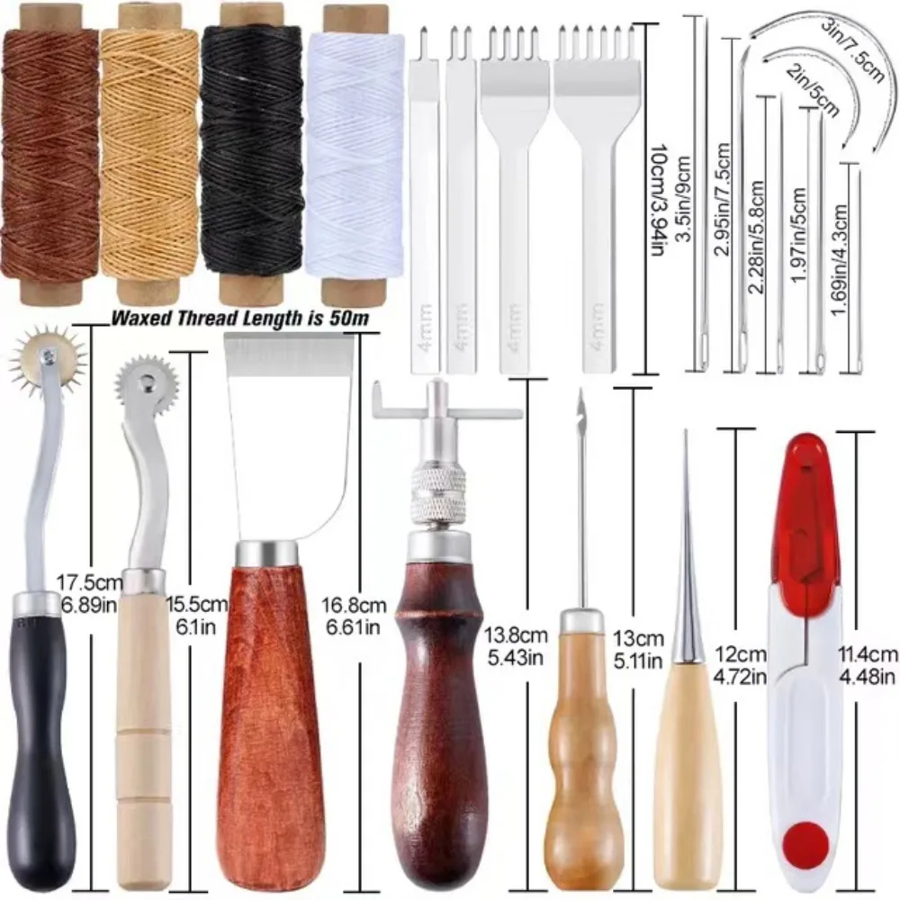 

DIY Leather Craft Tool Set Hand Stitching Leatherworking Tools for Leather Art