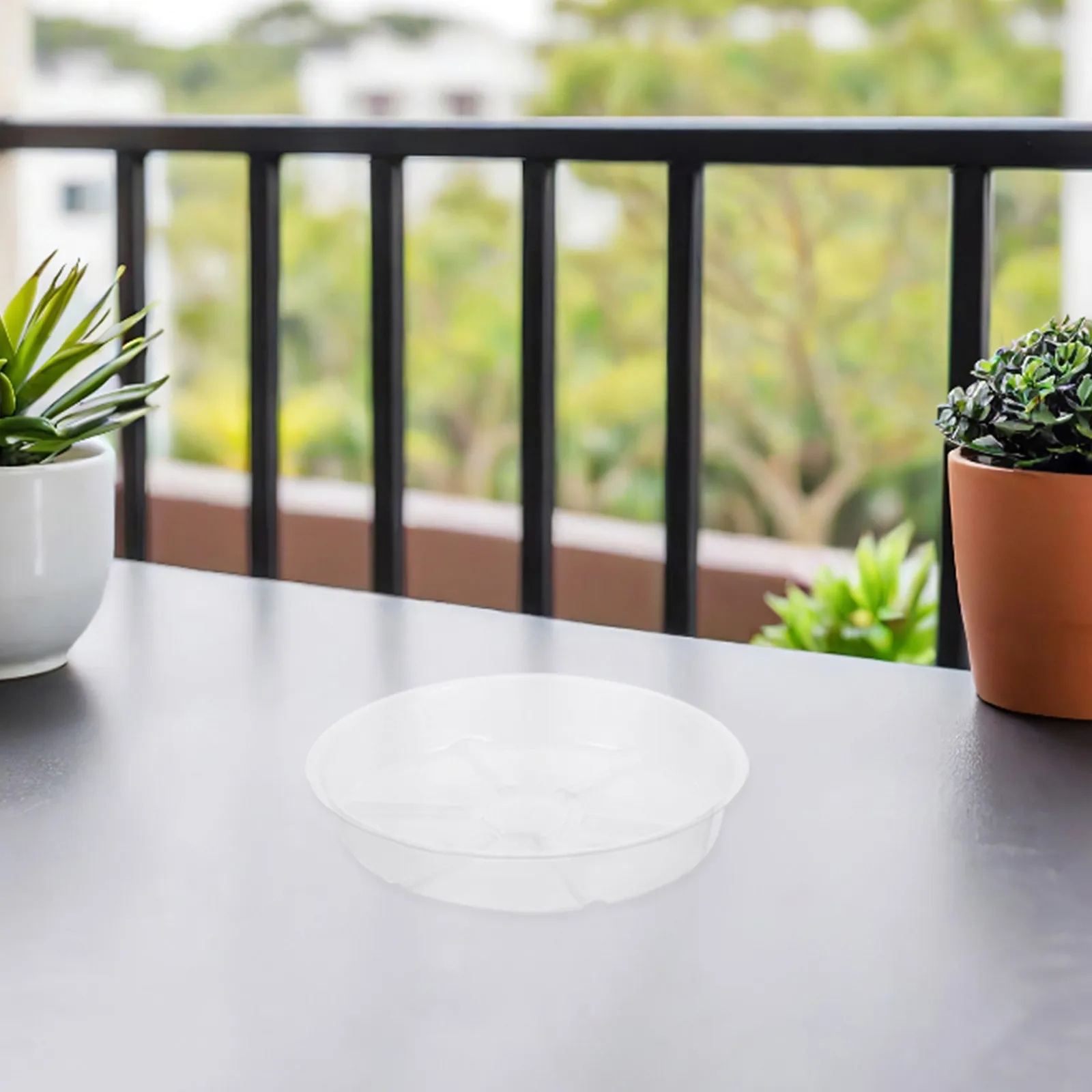 15pcs Clear Plastic Plant Pot Saucers – Round Drainage Trays for Indoor & Outdoor Flower Pots