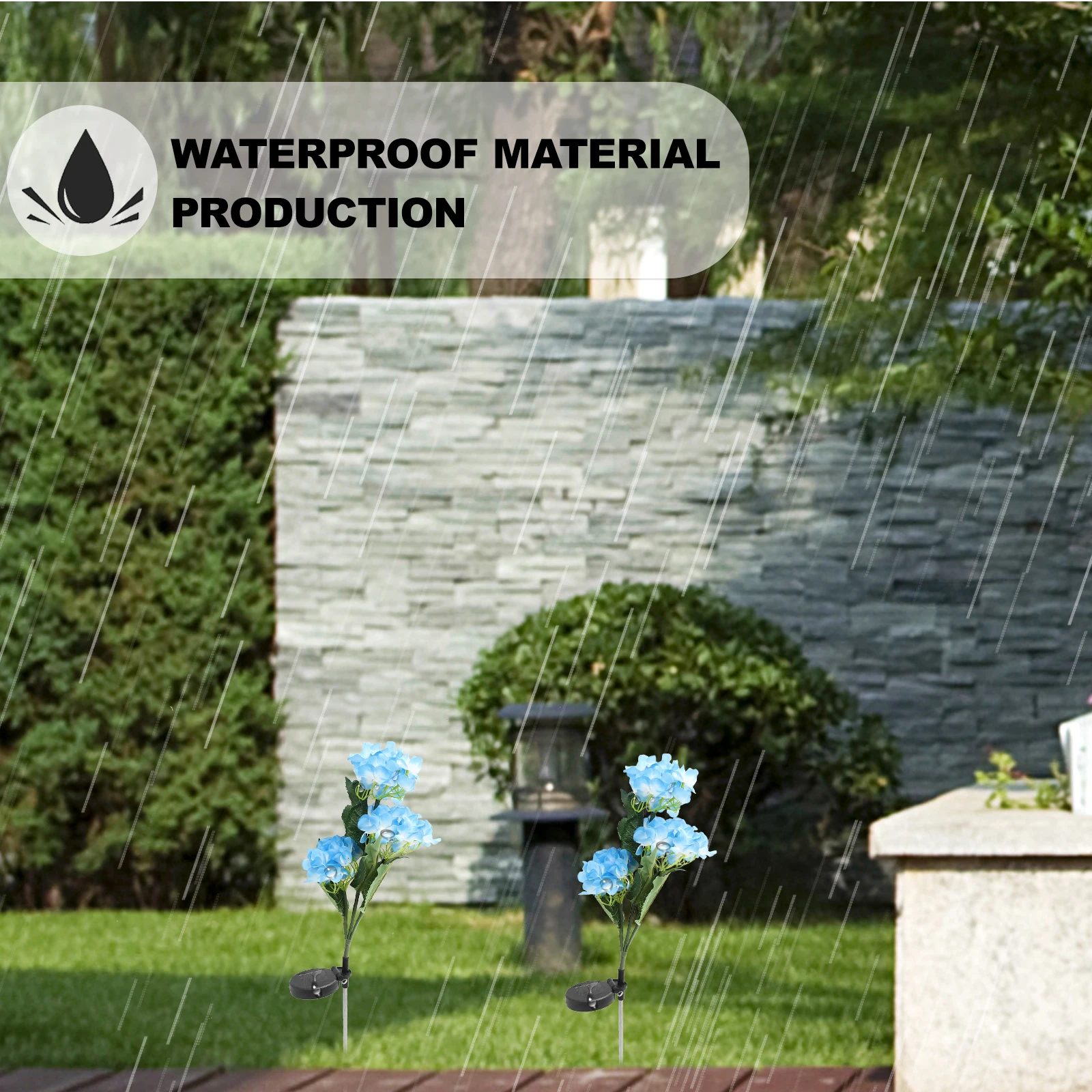 

Solar Hydrangea Stake Lamp Warm Decorative Lights Waterproof Swing Saving Long Lifespan Yard