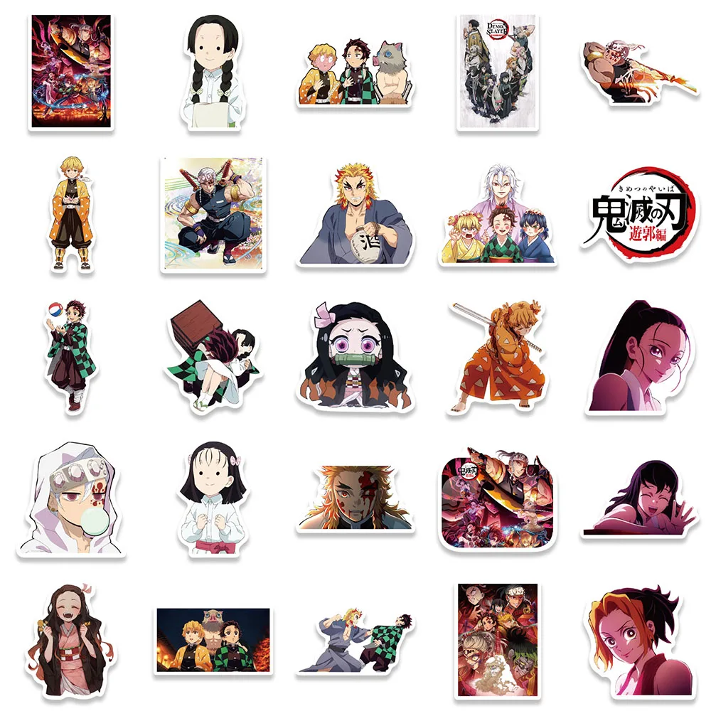 50/100PCS Demon Slayer Anime Kamado Nezuko Stickers DIY Phone Laptop Luggage Skateboard Graffiti Decals for Kid Toys Gift