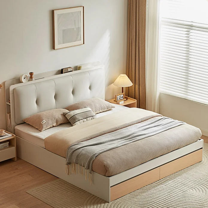 

#Box-type Bed Frame, Double Bed, a Storage Bed for the Master Bedroom with Storage Space, Furniture