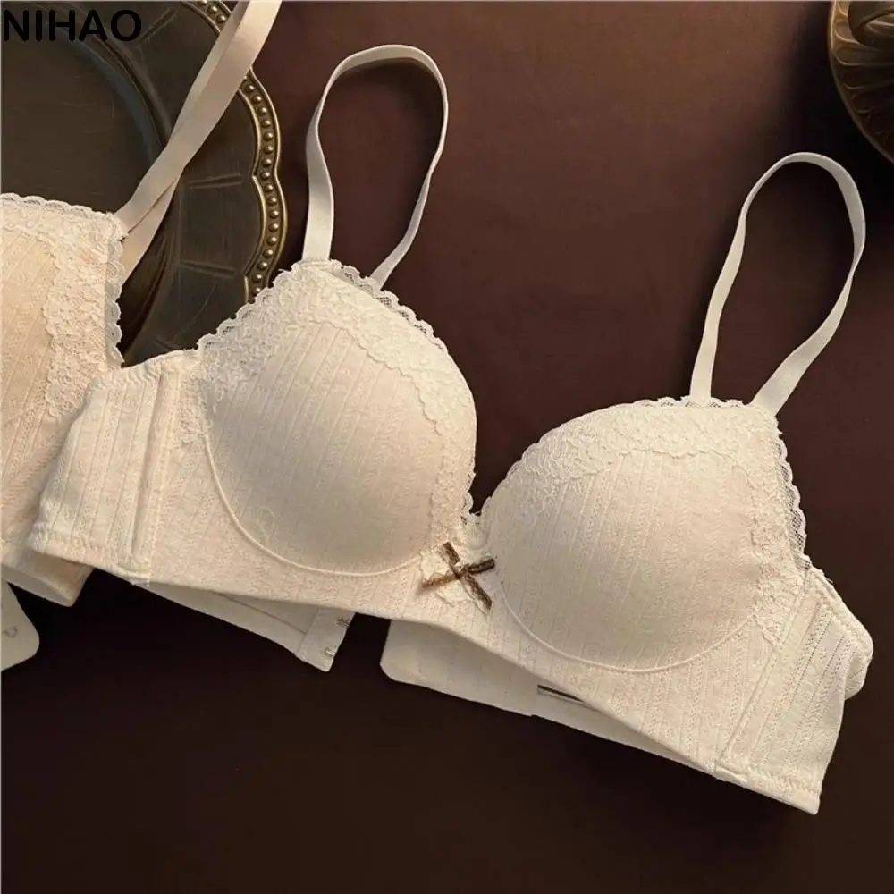 

Close-fitting Floral Wireless V Bra Anti-sagging Shockproof Brassiere for Women Lingerie Gathered Breasts Push Up Underwear