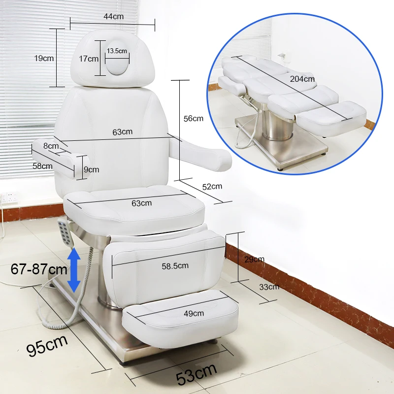 Luxury Massage Facial Bed with 3 Motors Electric  Bed Base with Light Massage Bed