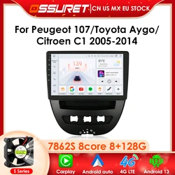 8Core 7862 Autoradio For Peugeot 107 Citroen C1 Toyota Aygo 2005-2014 2006 2008 Car Radio Multimedia 2din Android CarPlay Stereo