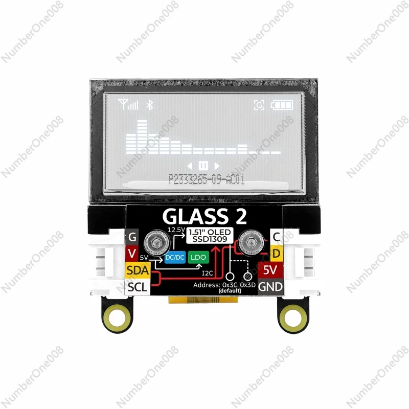 

Unit Glass2 Transparent OLED Expansion Screen Unit Second Generation 1.51inch SSD1309