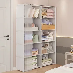 Staubsicherer offener Speicherschrank für Perlen, einfache Baugruppe, hohe Kapazität, Trennbuchhandel, Schrank Organizer, 6 Schichten, 5 Schichten 10 Hauptverkaufsgarderobe aus China - №1